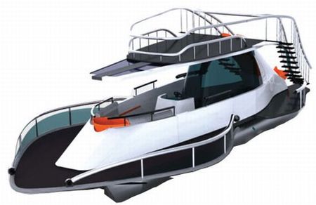 Inexpensive solar-powered luxury boat-Pontoon