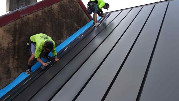 Bluescope solar roof with heat and power
